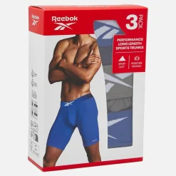 Reebok Herren Waite Performance 3er-Pack Lange Unterhosen Vector Navy/Still Grey/Vector Blue