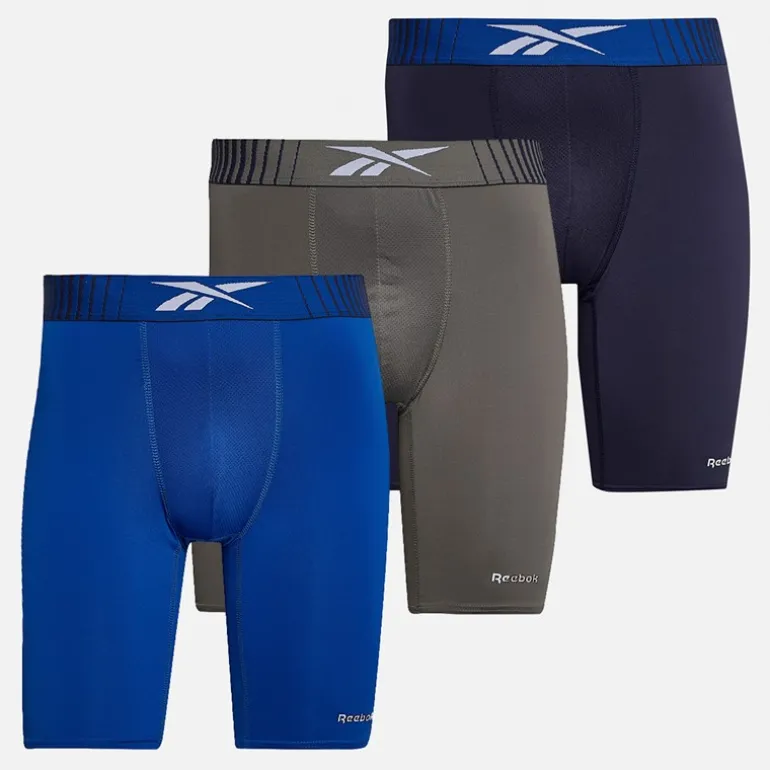 Reebok Herren Waite Performance 3er-Pack Lange Unterhosen Vector Navy/Still Grey/Vector Blue