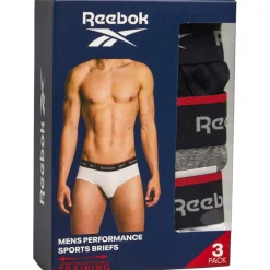 Reebok Herren Wiggins Performance Drei-Pack Unterhosen Schwarz/Grau meliert/Weiß