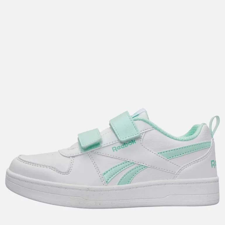 Reebok Mädchen Royal Prime 2.0 Zwei Riemen Klettverschluss Turnschuhe Weiß/Weiß/Glitch Aqua