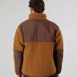 Resteröds Fleece Herren mit Panel Reißverschluss Braun