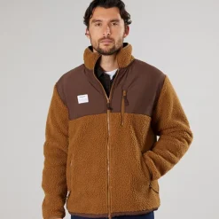 Resteröds Fleece Herren mit Panel Reißverschluss Braun