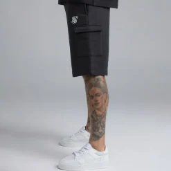 SikSilk Herren Essential Cargoshorts Schwarz