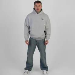 SikSilk Herren Essentials Hoodie Grey Marl