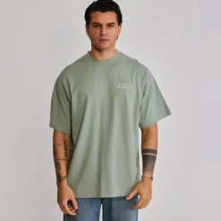 SikSilk Herren Grafik T Shirt Grün