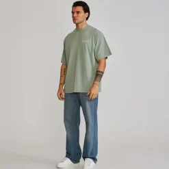 SikSilk Herren Grafik T Shirt Grün