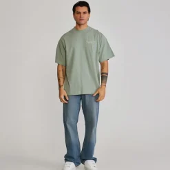SikSilk Herren Grafik T Shirt Grün