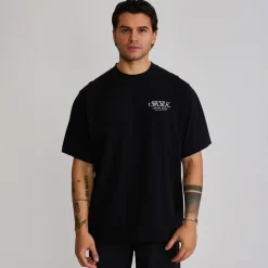 SikSilk Herren Grafik T Shirt Schwarz
