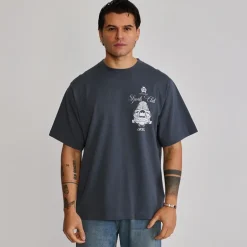 SikSilk Herren Grafik T Shirt Grau