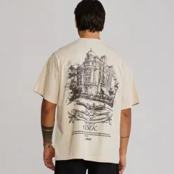SikSilk Herren Grafik T Shirt Ecru