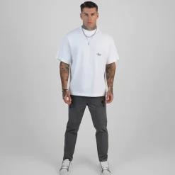 SikSilk Herren Oversized T-Shirt Weiß