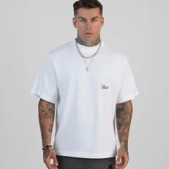 SikSilk Herren Oversized T-Shirt Weiß