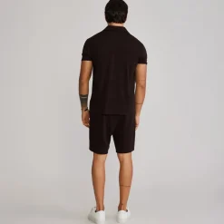SikSilk Herren Polohemd und Shorts Set Braun