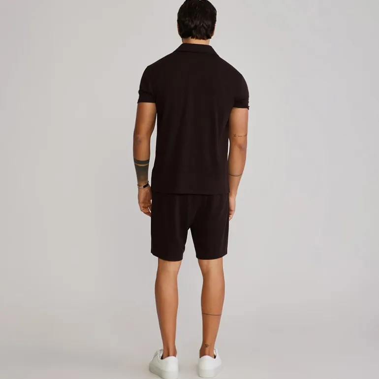 SikSilk Herren Polohemd und Shorts Set Braun