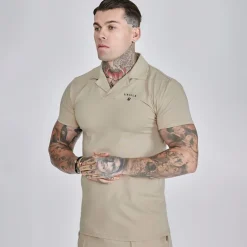SikSilk Herren Poloshirt Und Shorts Set Beige