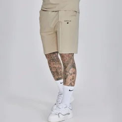 SikSilk Herren Poloshirt Und Shorts Set Beige