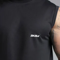 SikSilk Herren Ärmelloses T-Shirt Schwarz