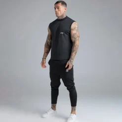 SikSilk Herren Ärmelloses T-Shirt Schwarz