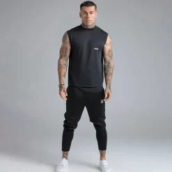 SikSilk Herren Ärmelloses T-Shirt Schwarz