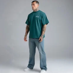 SikSilk Herren Script T Shirt Grün