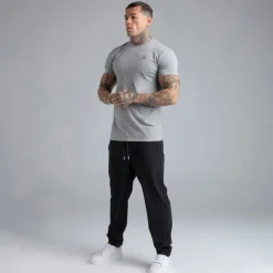 SikSilk Herren T-Shirt Grey Marl