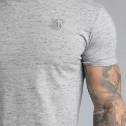 SikSilk Herren T-Shirt Grey Marl