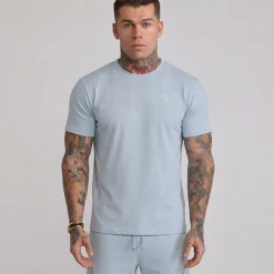 SikSilk Herren T Shirt Und Shorts Set Blau