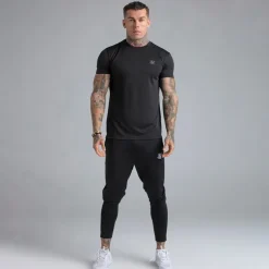 SikSilk Herren Zweierpack Muskel Fit T Shirts Schwarz