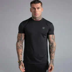 SikSilk Herren Zweierpack Muskel Fit T Shirts Schwarz