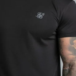 SikSilk Herren Zweierpack Muskel Fit T Shirts Schwarz
