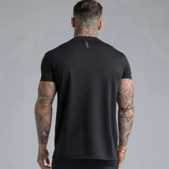 SikSilk Herren Zwei Pack Muskel Fit T-Shirts Schwarz/Grau
