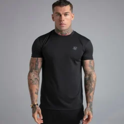 SikSilk Herren Zwei Pack Muskel Fit T-Shirts Schwarz/Grau