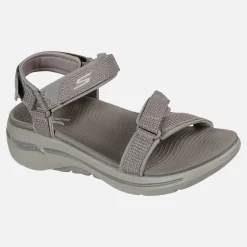 SKECHERS Damen Gowalk Arch Fit Sandalen Dark Taupe