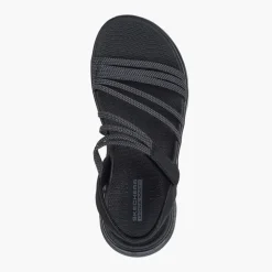 SKECHERS Damen Go Walk Flex Sandalen Schwarz