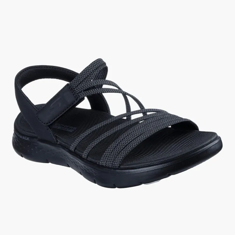 SKECHERS Damen Go Walk Flex Sandalen Schwarz