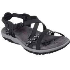 SKECHERS Damen Reggae Vacay Sandalen Schwarz