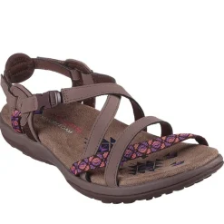 SKECHERS Damen Reggae Vacay Sandalen Braun