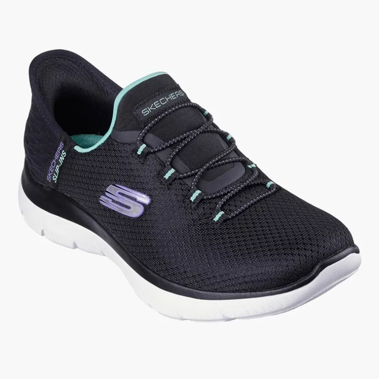 SKECHERS Damen Slip In Summits Sneaker Schwarz