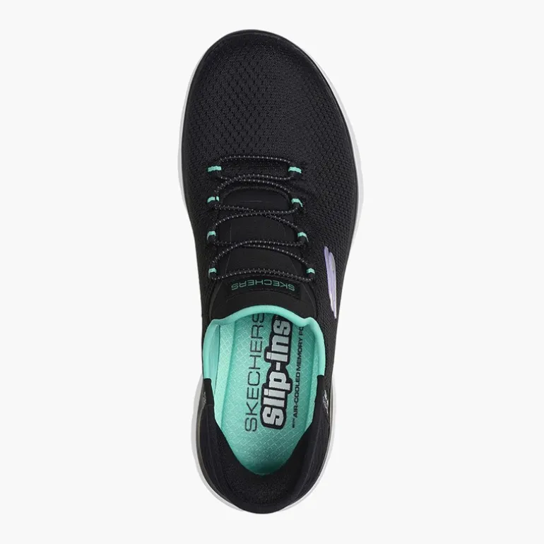 SKECHERS Damen Slip In Summits Sneaker Schwarz