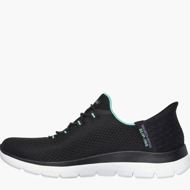 SKECHERS Damen Slip In Summits Sneaker Schwarz