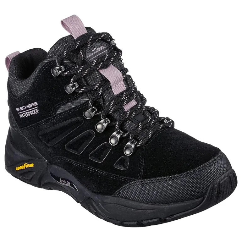 SKECHERS Damen wasserdichte Schuhe Schwarz