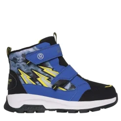 SKECHERS Junior Junge Storm Blazer Wasserdicht Doppelter Riemen Beleuchtete Turnschuhe Blau Schwarz