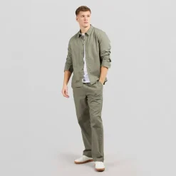 Solid Herren Langarm Shirt Dusty Olive
