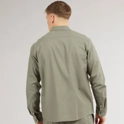 Solid Herren Langarm Shirt Dusty Olive