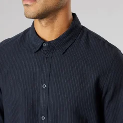 Solid Herren Langarm Shirt Insignia Blue