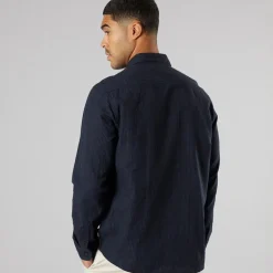 Solid Herren Langarm Shirt Insignia Blue