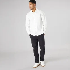 Solid Herren Langarm Shirt Off White