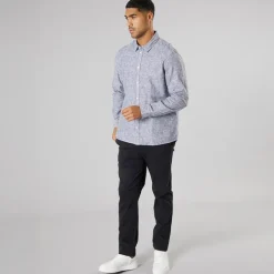 Solid Herren Langarm Shirt True Black Melange