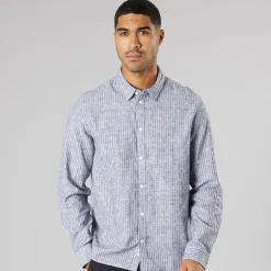Solid Herren Langarm Shirt True Black Melange