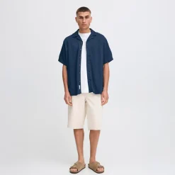 Solid Herren Pablo Kurzarm Hemd Insignia Blue